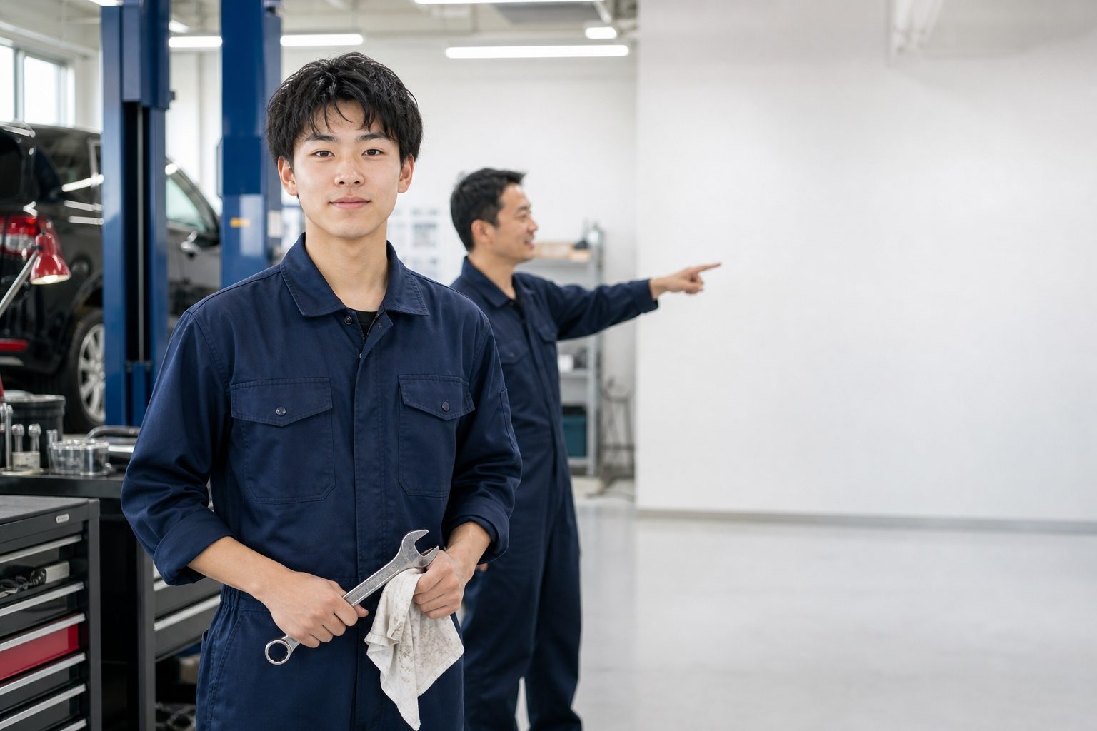 工場で働く若手整備士のイメージ